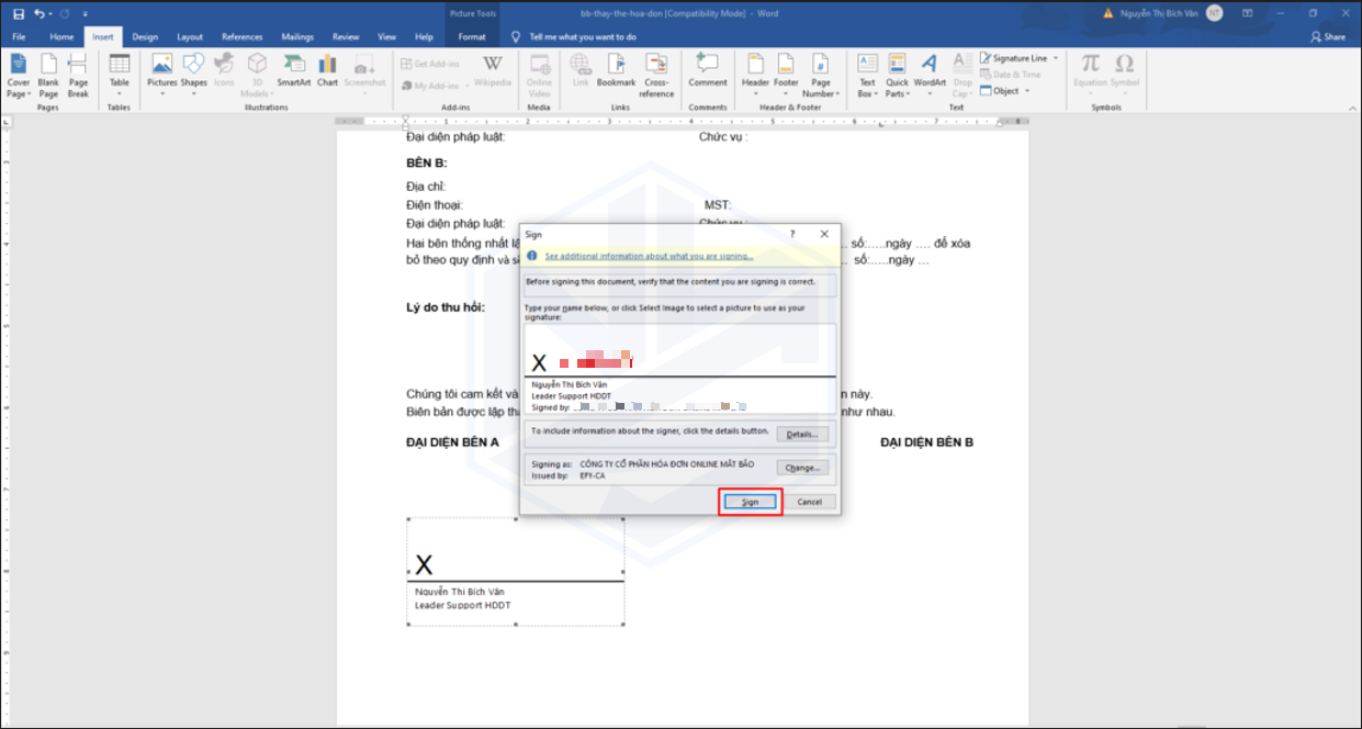 Ký số trên file Word 11