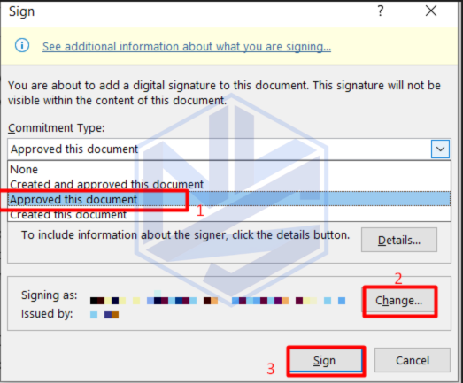 Ký số file exel 2